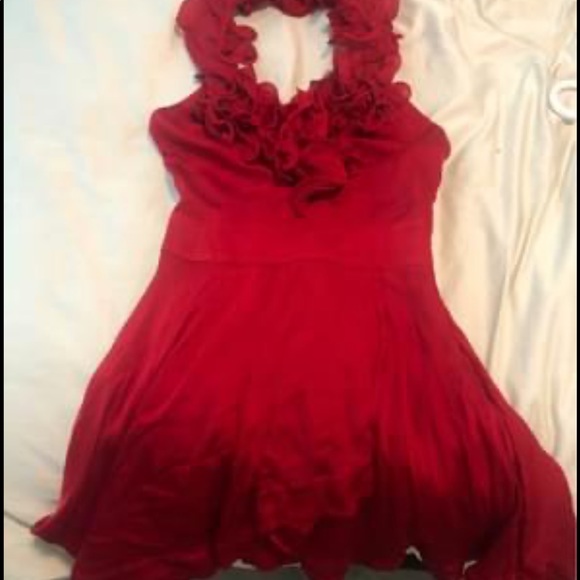 Stunning red silk Bebe dress - Picture 6 of 7